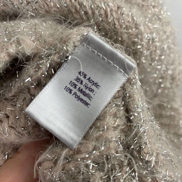 Jennifer Lopez Pink silver shimmer crew neck Holiday sweater size XS - Picture 5 of 10